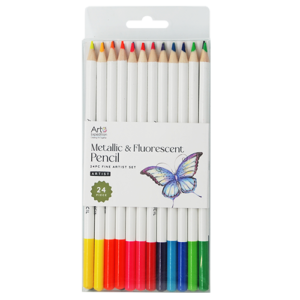 24pc Metallic & Fluorescent Pencils