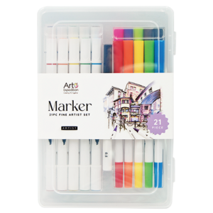 21PC Marker Set in Plastic Box