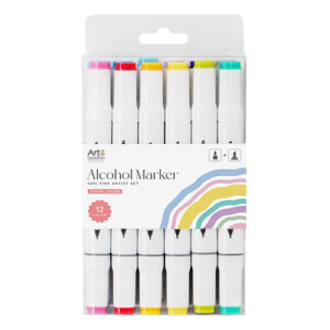 12pc Square Alcohol Marker Pastel Colors