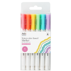 6pc Watercolor Based Markers Pastel Colors