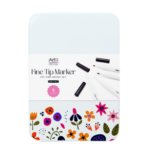 9PC Fine Tip Marker Set in Tin Box