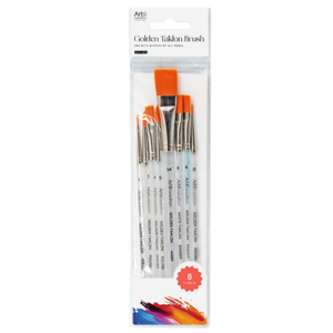 8pc Golden Taklon Brush Set