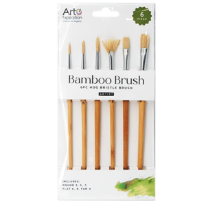 6 pc. Bamboo Brush Set Hog Bristle
