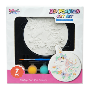 7 pc 3D Plaster Art Set Unicorn Design