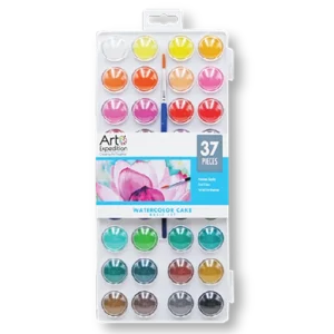Watercolor Cake Set Assorted Colors 37 Pcs.