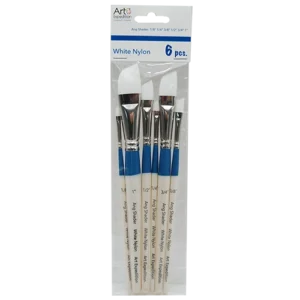 6 pc. White Nylon Brush Set