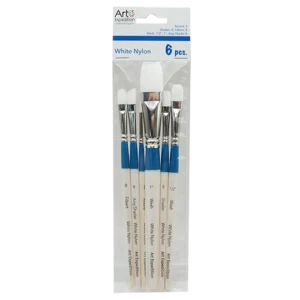 6 pc. White Nylon Brush Set