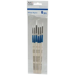 6 pc. White Nylon Brush Set