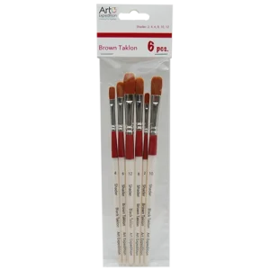 6 pc. Brown Taklon Brush Set