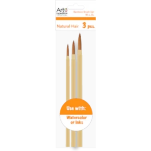 3 pc. Goat Hair Bamboo Brush Set