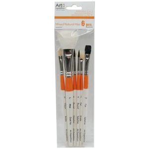 6 pc. Mixed Natural Hair Brush Set