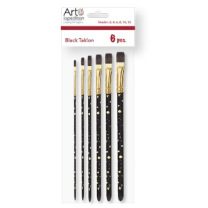 6 pc. Black Taklon Brush Set