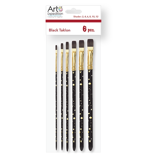 6 pc. Black Taklon Brush Set