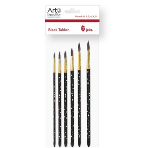 6 pc. Black Taklon Brush Set