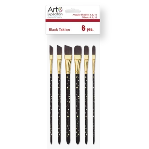 6 pc. Black Taklon Brush Set