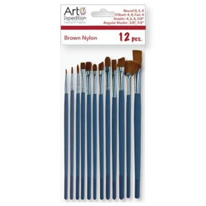 12 pc. Brown Nylon Brush Set