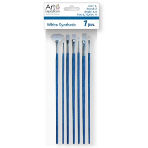 7 pc. White Synthetic Brush Set