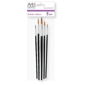 5 pc. Golden Taklon Round Brush Set