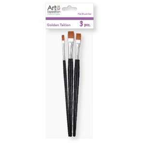 3 pc. Golden Taklon Flat Brush Set