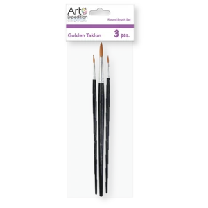 3 pc. Golden Taklon Round Brush Set