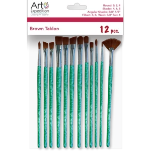 12 pc. Brown Taklon Brush Set