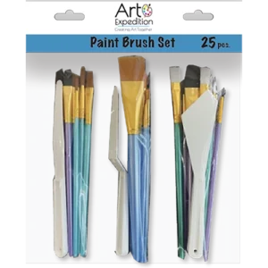 25 pc. Assorted Brush and Palette Knife Set