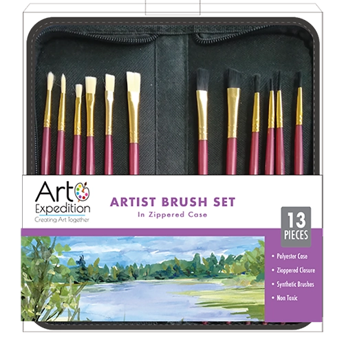 13 pc. Assorted Brushes in Zippered Case