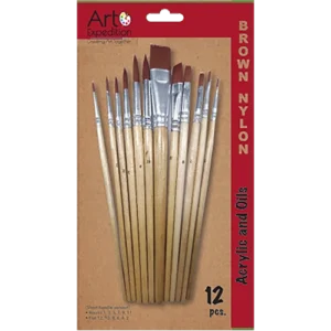 12 pc. Brown Nylon Brush Set