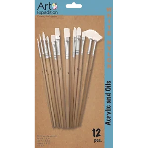 12 pc. White Nylon Brush Set