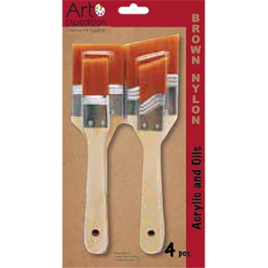 4 pc. Brown Nylon Large Area Brushes