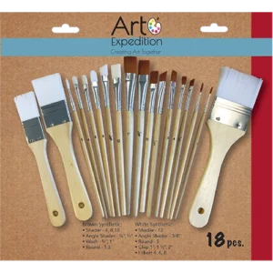 18pc. Assorted Nylon Mixed Media Brushes