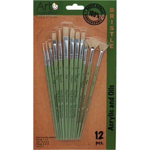 12 pc. Hog Bristle Short Handle Set