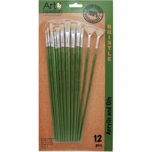 12 pc. Hog Bristle Long Handle Brush Set