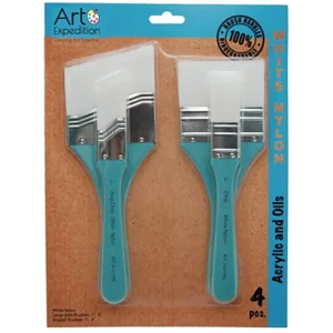 4 pc. White Nylon Large Area Brush Set