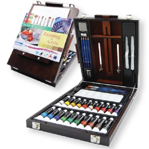 38 Pc. Acrylics Wooden Box Easel Set