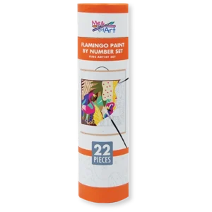 22 pc. Flamingo Paint by Number Set.