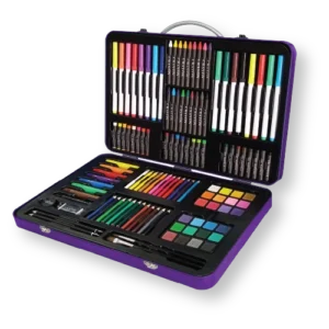 125pc Kids Colorful Tin Art Case