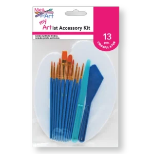 13 pc. Golden Synthetic Assorted brushes, Palette Knives and Palette set